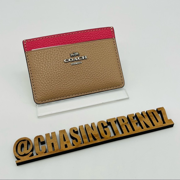 Coach Taupe Multi Color Card Case - Picture 12 of 14